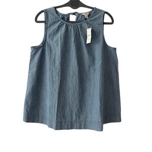 J Crew Linen Blend Chambray Sleeveless Top Tank Small NWT